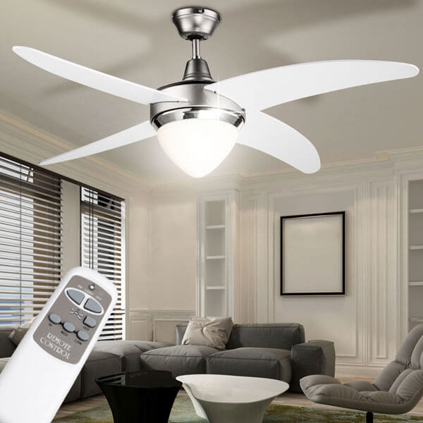 ventilatore a soffitto con luce e telecomando